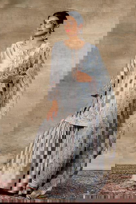 Karigari Grey Dabka Garara Set